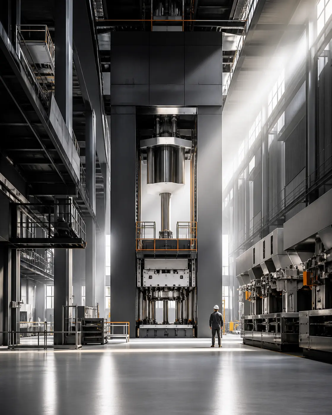 Visual editoriale per un impianto industriale contemporaneo